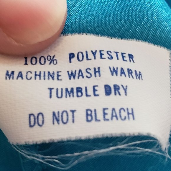 Vintage Nightgown Turquoise Black Embroidered Flowers Sabrina by Mervyns Size L - Picture 7 of 8